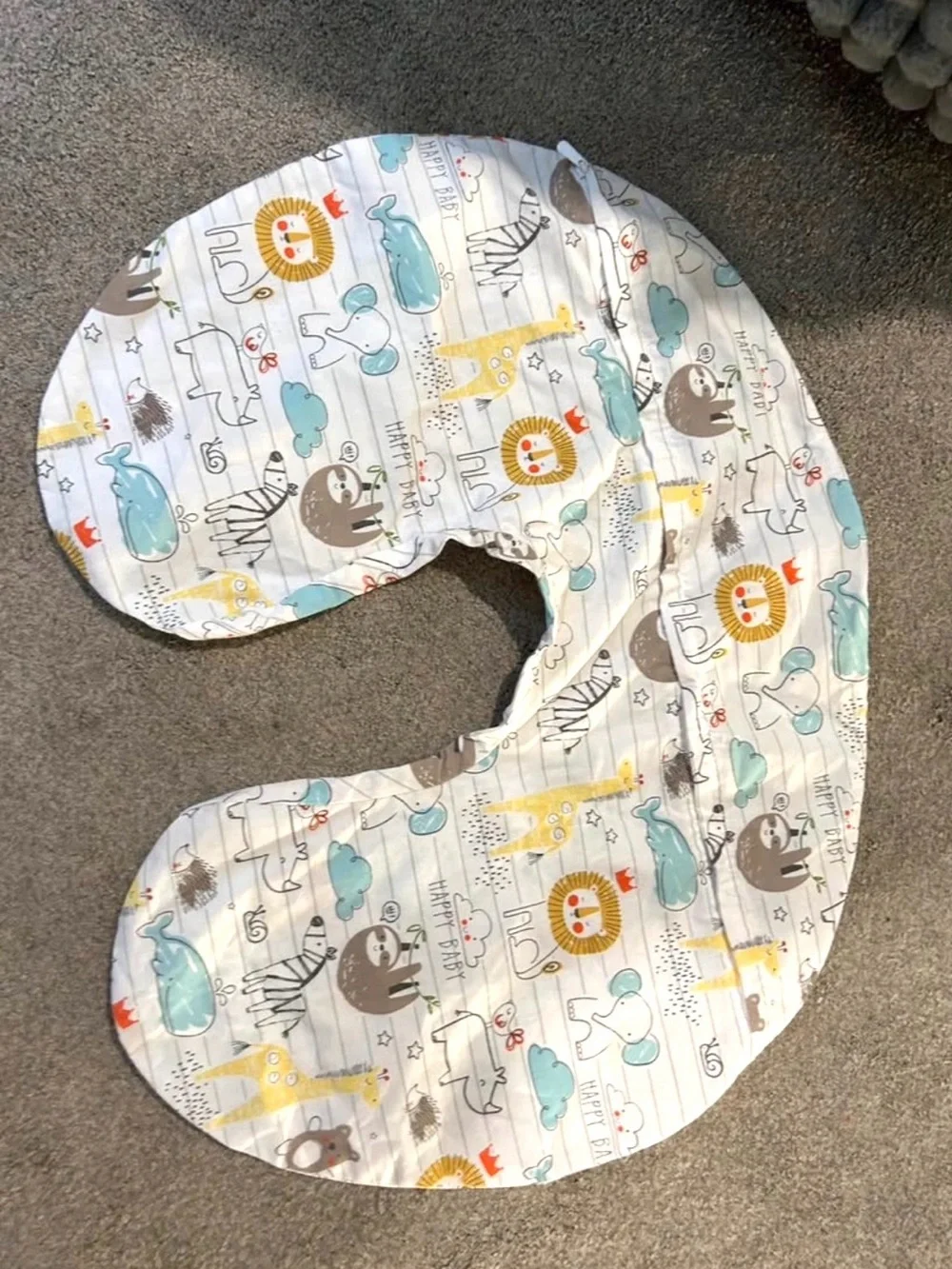 Boppy Style  Nursing Pillow with 2 Removable Covers and Animal Print